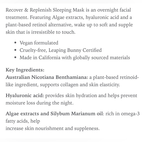 NWT! Act of Wellness R&R Sleeping Mask - Overnight Glow - Picture 2 of 2